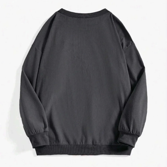 Women's Round Neck Letter Printed Casual Pullover Long Sleeve Sweatshirt - Picture 4 of 5